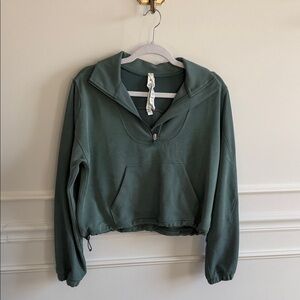 lululemon Brushed Softstreme Deep Green Half-Zip